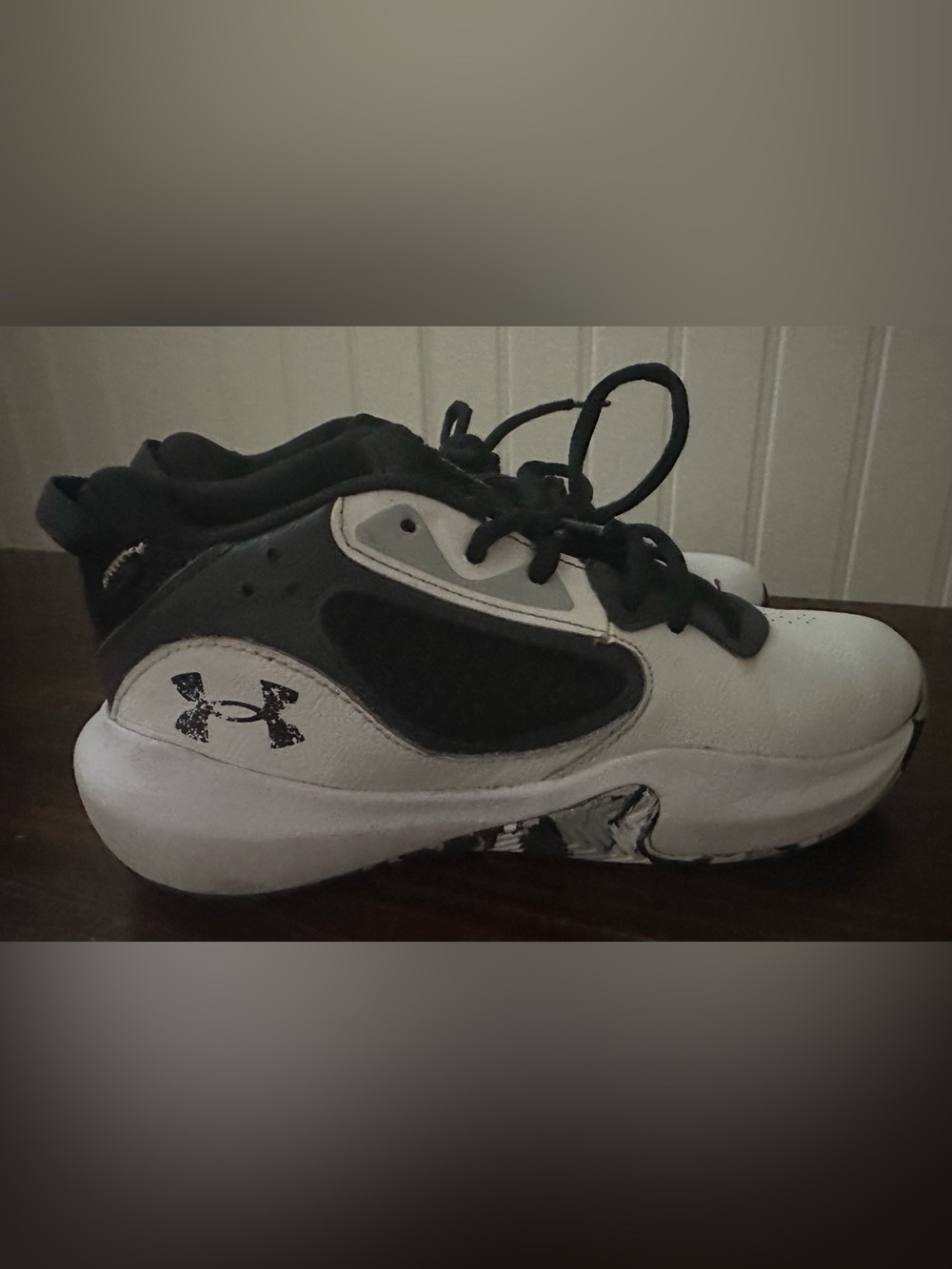 Under Armour Kids Black and White Low-Top Sneaker